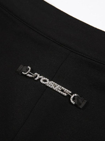 JYOSEI Black And Ivory Asymmetric Crisscross Tie Chain Women&