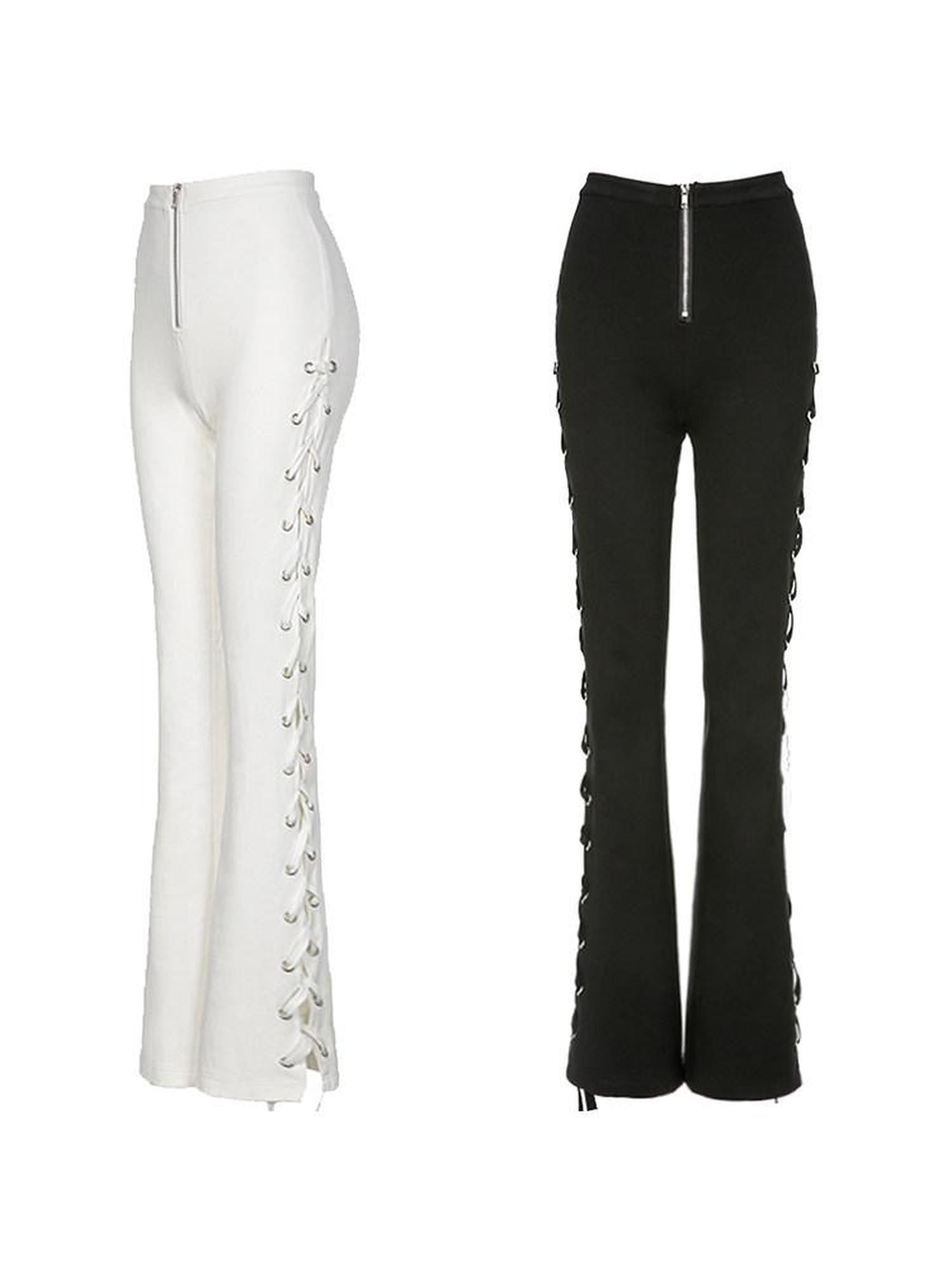 JYOSEI Black And Ivory Asymmetric Crisscross Tie Chain Women&