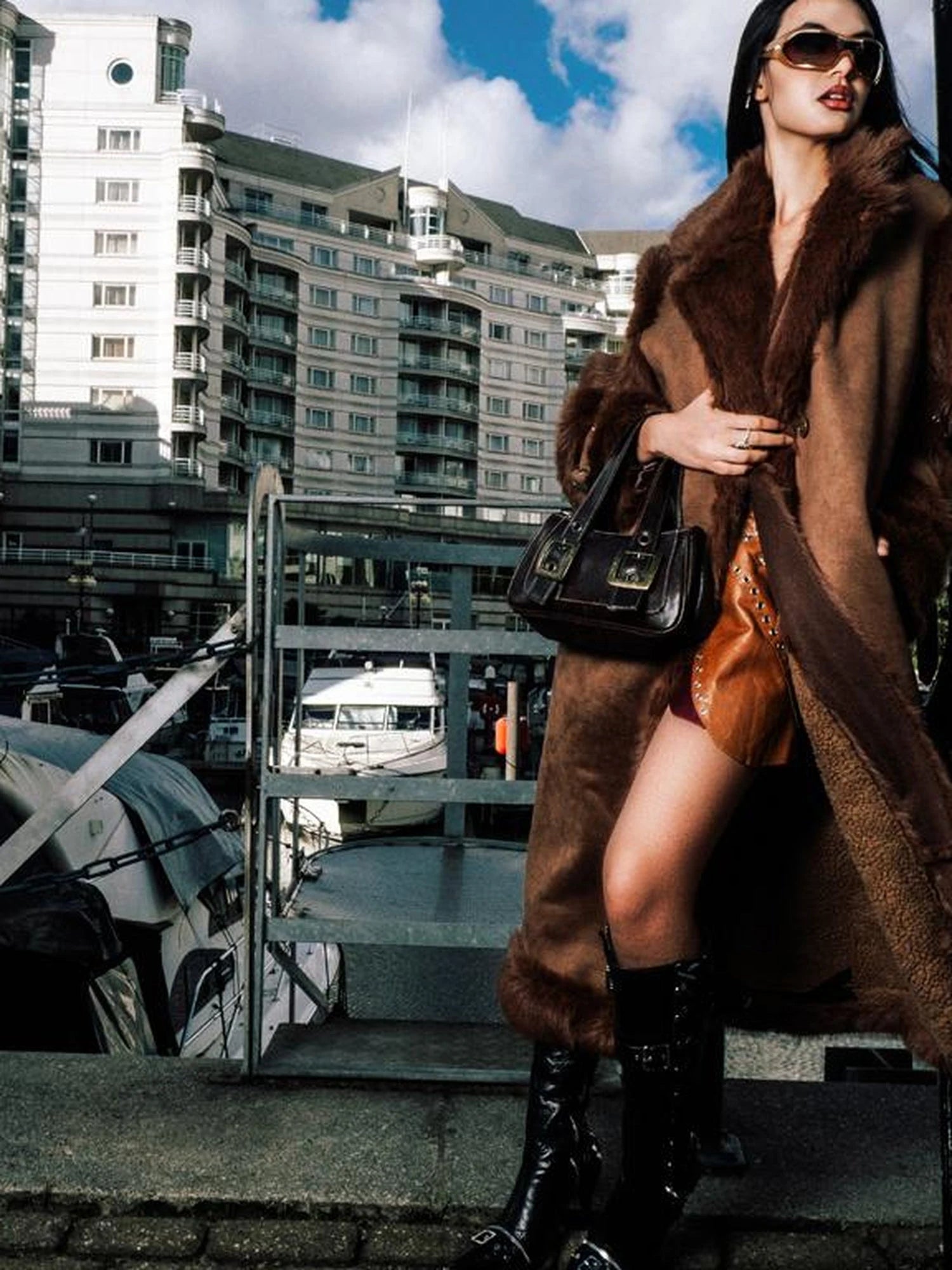 Black Cracked Leather Pointed Toe Lace Up Combat Boots