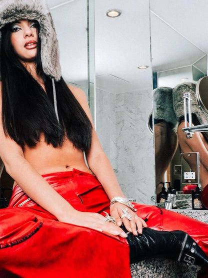 Black Cracked Leather Pointed Toe Lace Up Combat Boots