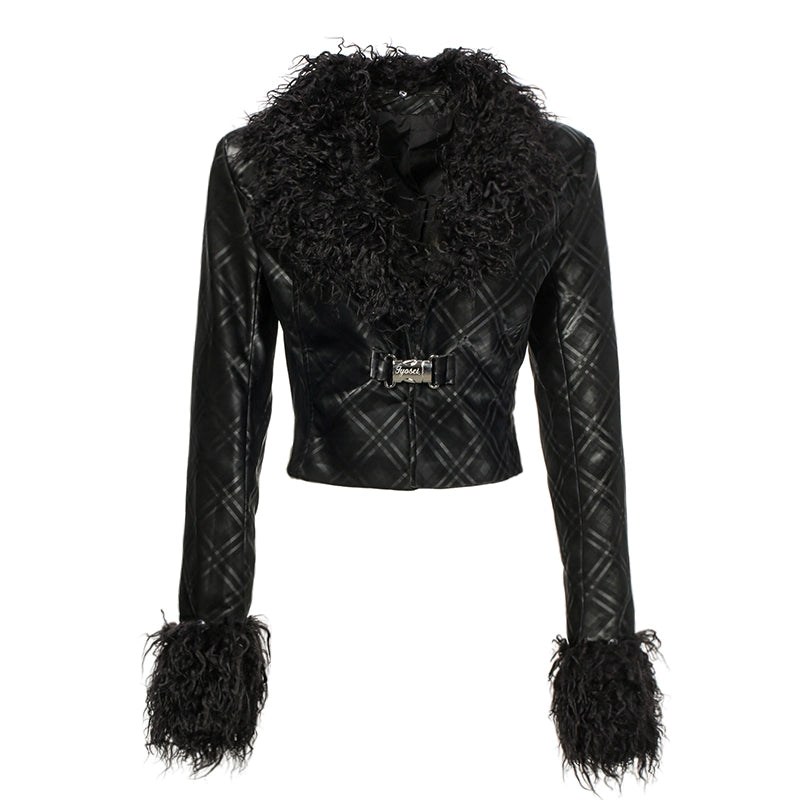 JYOSEI_Black_Grid_Leather_Set_With_Detachable_Collar_MISSTT