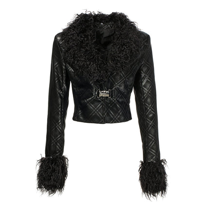 JYOSEI_Black_Grid_Leather_Set_With_Detachable_Collar_MISSTT