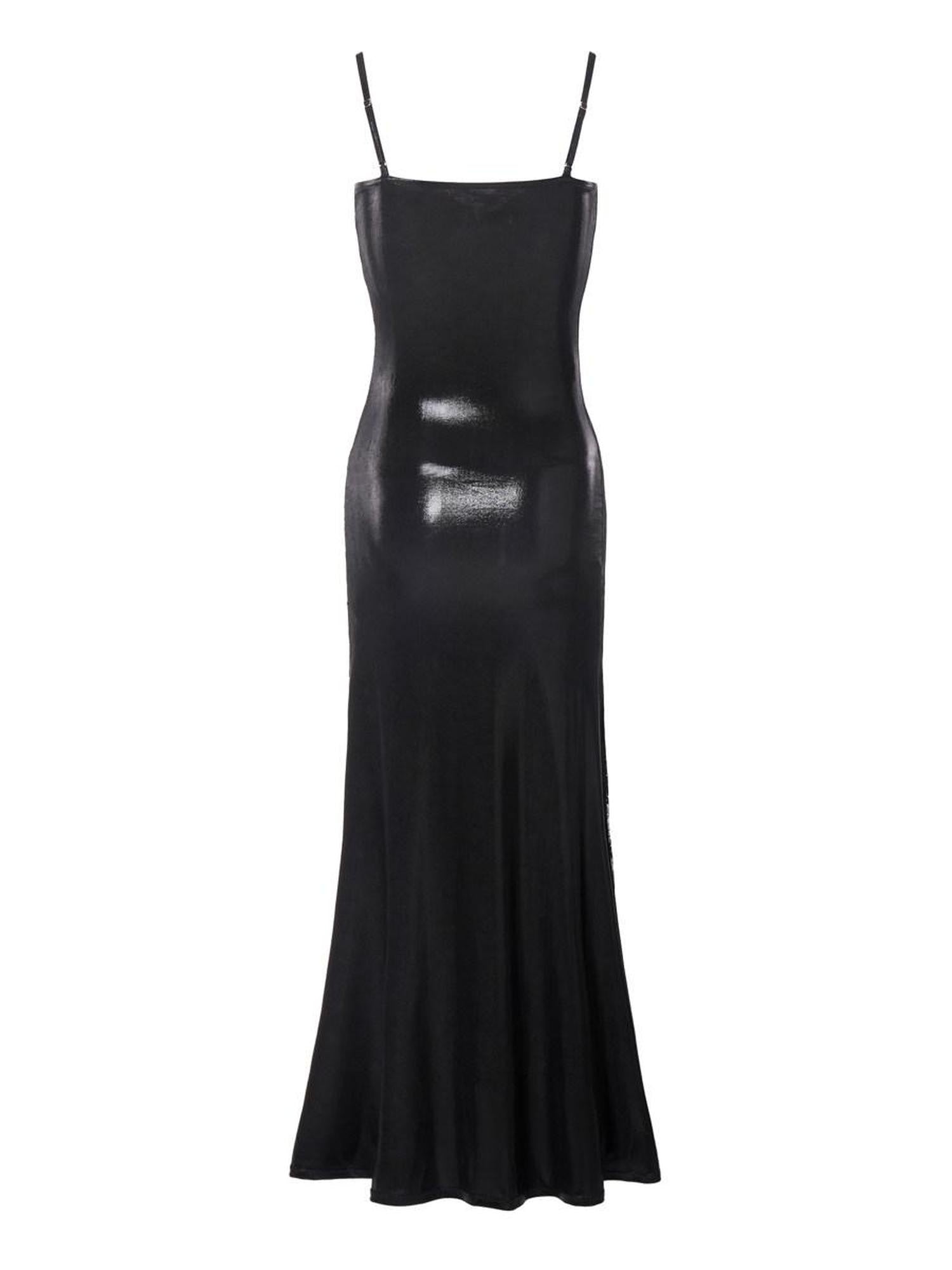 JYOSEI Black Lace Cutout Mermaid Spaghetti V-neck Waist Women&