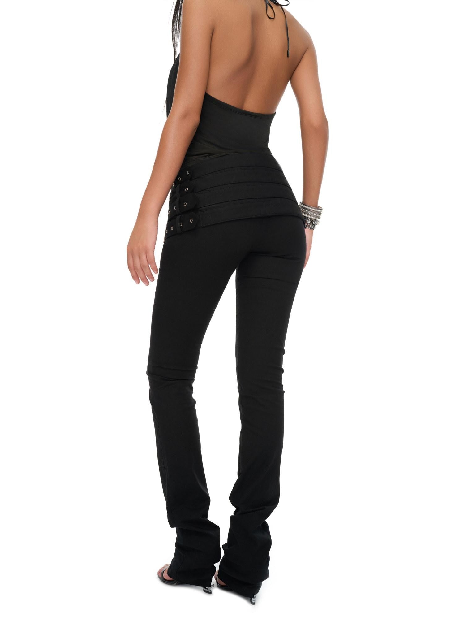 JYOSEI Black Multi Belt Metal 3D Embellished Punk Women&