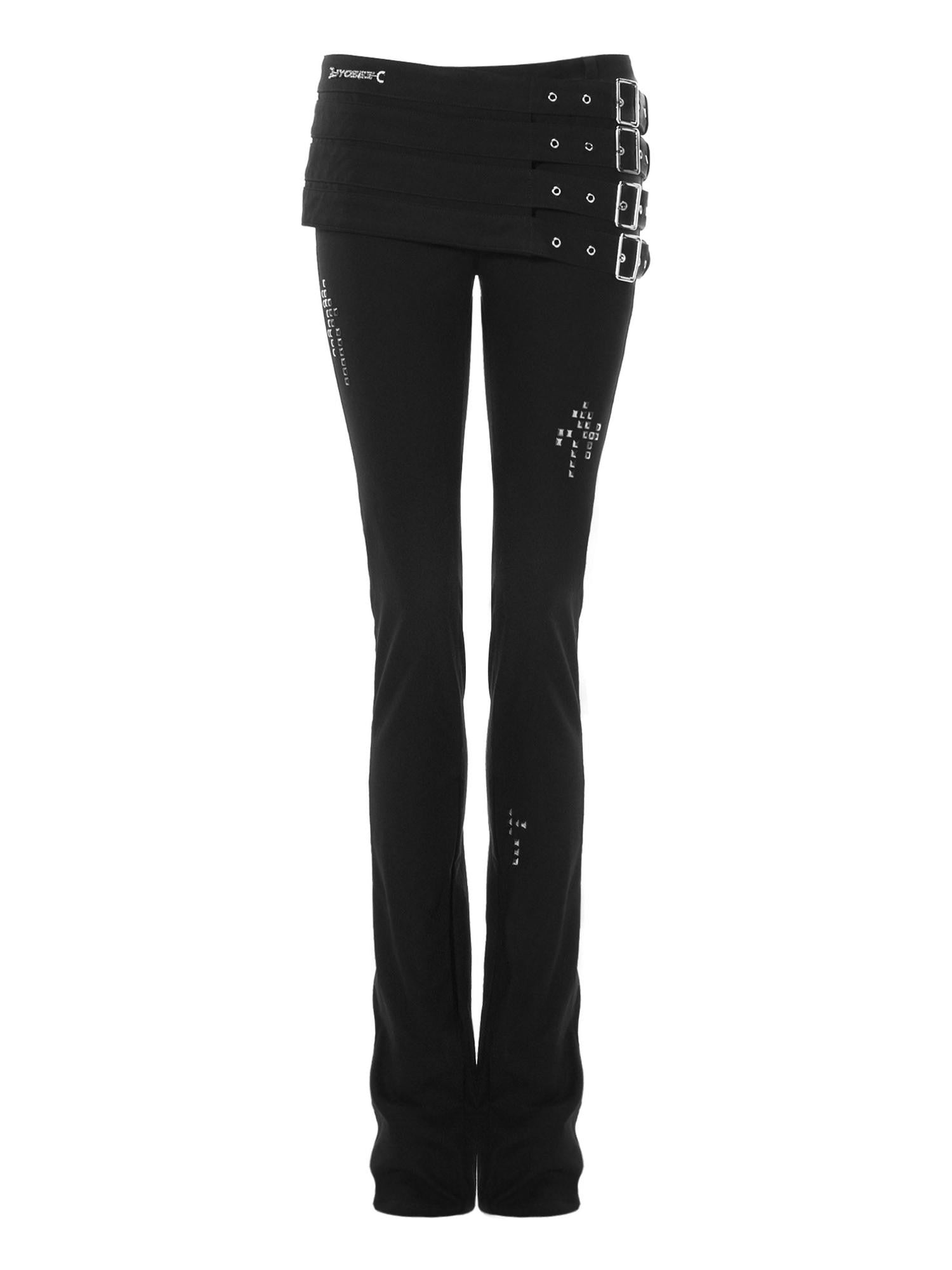 JYOSEI Black Multi Belt Metal 3D Embellished Punk Women&