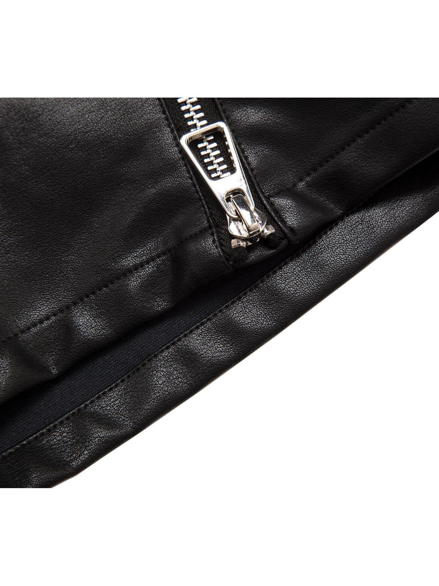 JYOSEI Black Side Zipper Low Waist Belt Straight Leg Women&