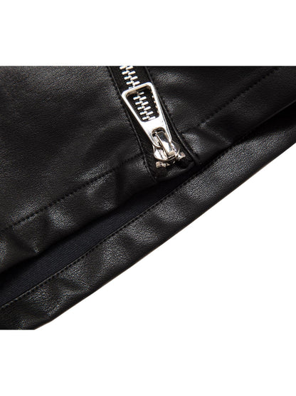 JYOSEI Black Side Zipper Low Waist Belt Straight Leg Women&