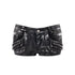 JYOSEI_Black_Silver_Foil_Embroidered_Multi_Pocket_Low_Waist_Women&