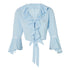 JYOSEI_Blue_Chiffon_Ruffle_Lace_Panel_V-neck_Women&