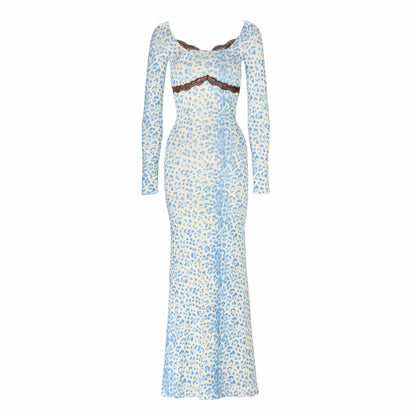 JYOSEI_Blue_Leopard_Square_Neck_Long_Sleeve_Cinched_Waist_Bodycon_Maxi_Dresses_MISSTT