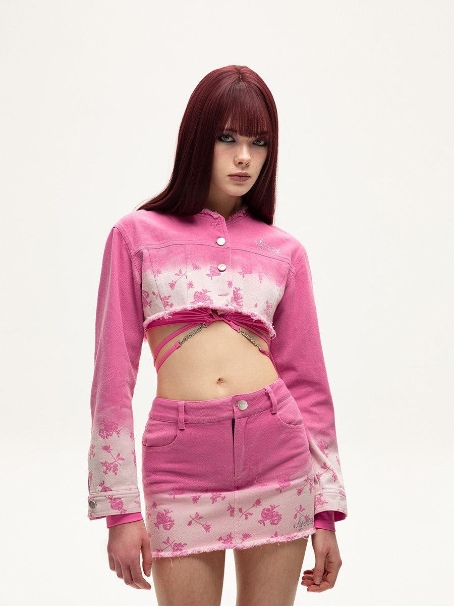 JYOSEI Breathable Cotton Two Piece Skirt And Tee Women Casual Youthful Suits