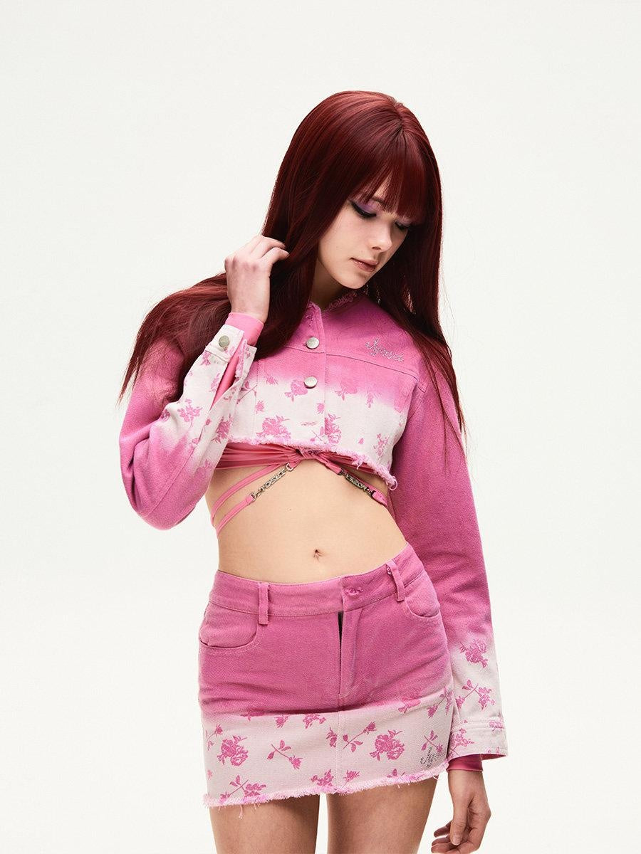 JYOSEI Breathable Cotton Two Piece Skirt And Tee Women Casual Youthful Suits