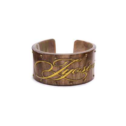 JYOSEI_Brown_White_Rhinestone_Inlaid_Wide_Open_Cuff_Women&