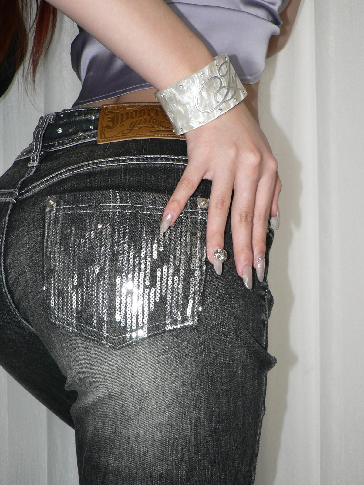 JYOSEI Brown White Rhinestone Inlaid Wide Open Cuff Women&