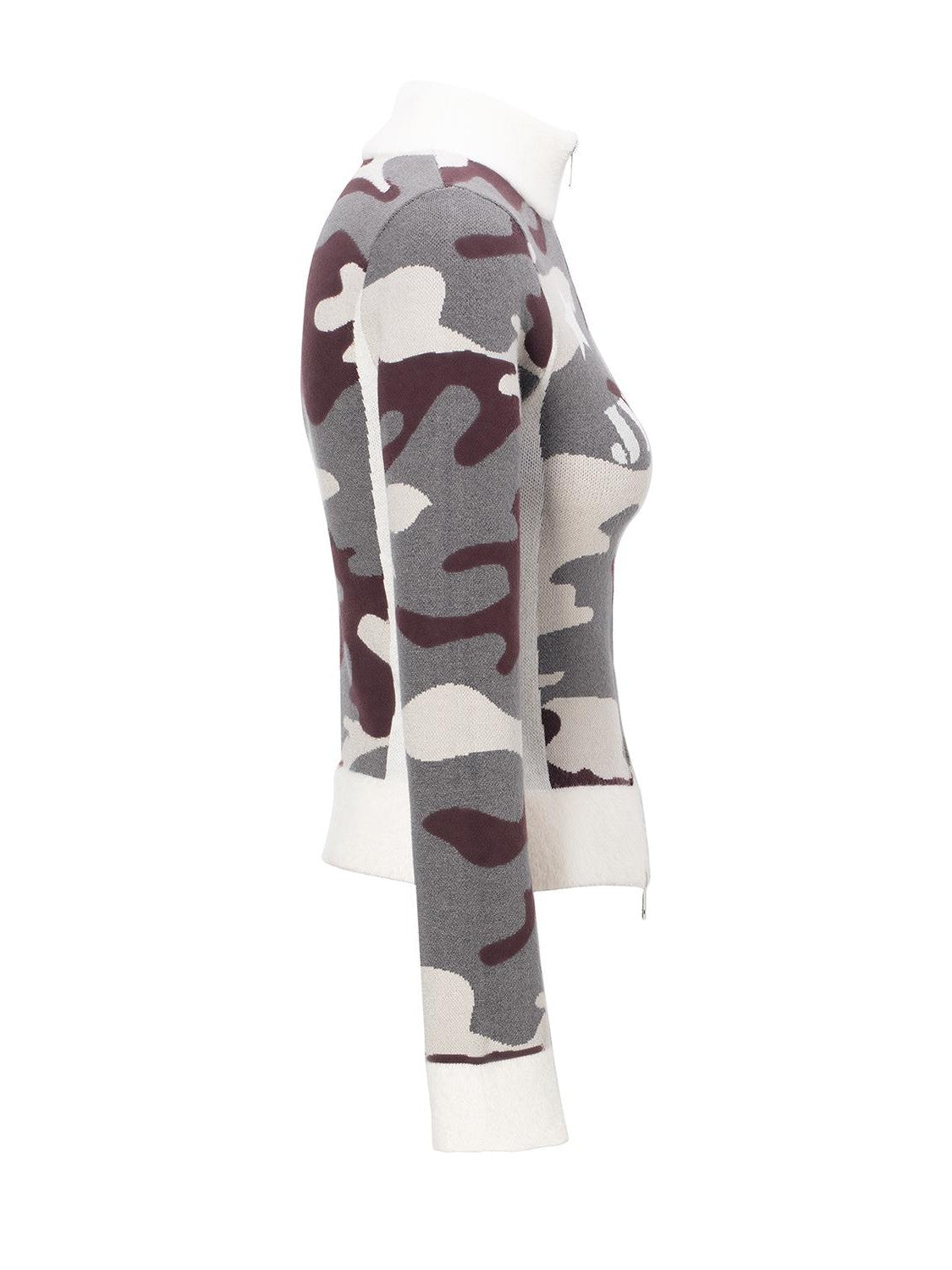 JYOSEI Camouflage Patchwork Knit High Neck Women&