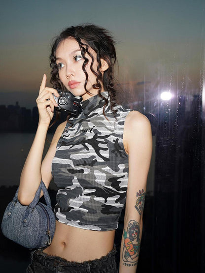 JYOSEI Camouflage Utility Sleeveless Women&