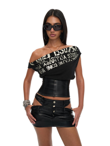 JYOSEI Cutout Side Slit Double Waist 3D Paneled Women&