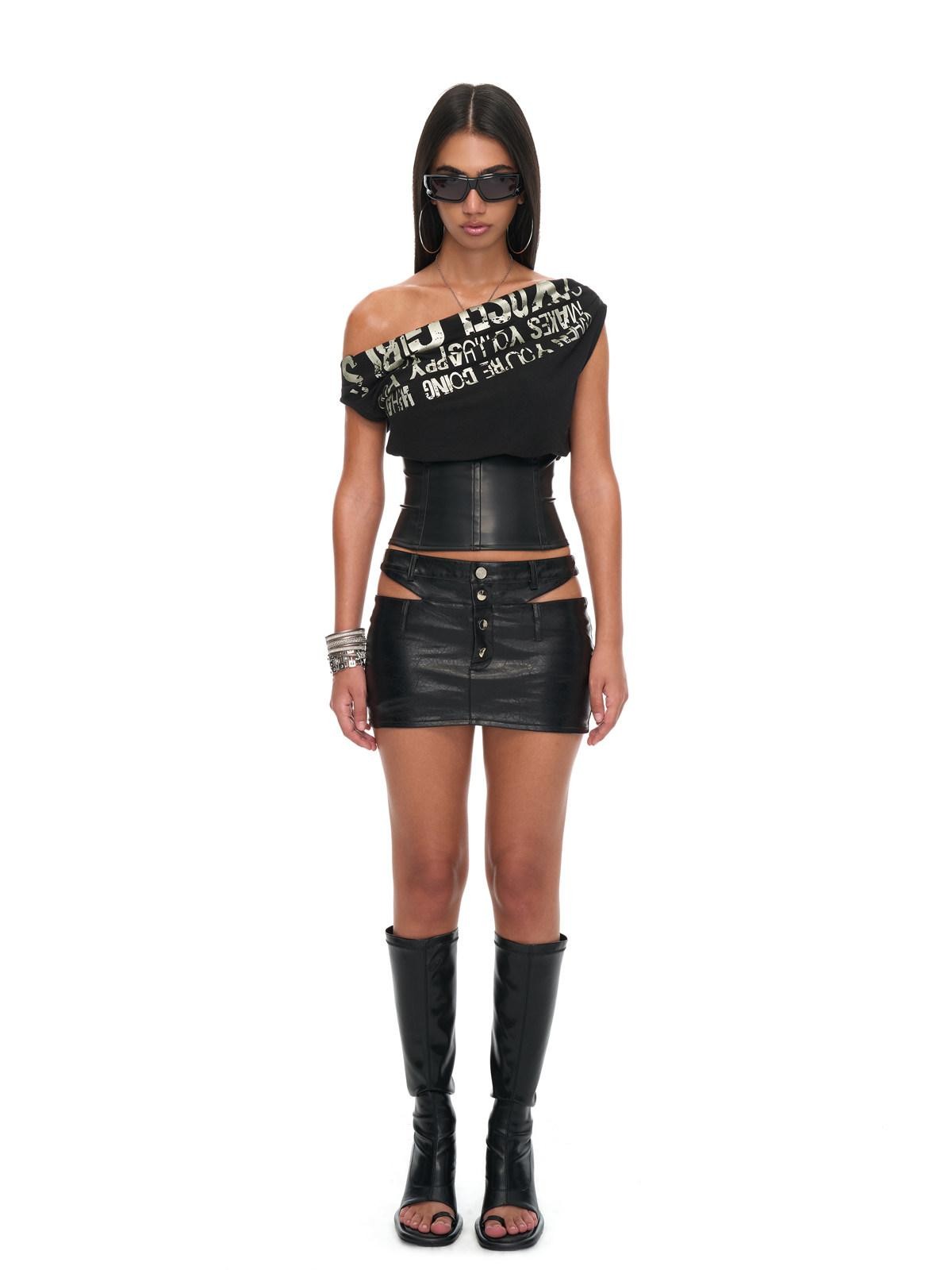 JYOSEI Cutout Side Slit Double Waist 3D Paneled Women&