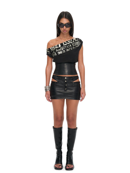 JYOSEI Cutout Side Slit Double Waist 3D Paneled Women&
