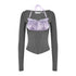 JYOSEI_Dark_Grey_Color_Block_Lace_Halter_Women&
