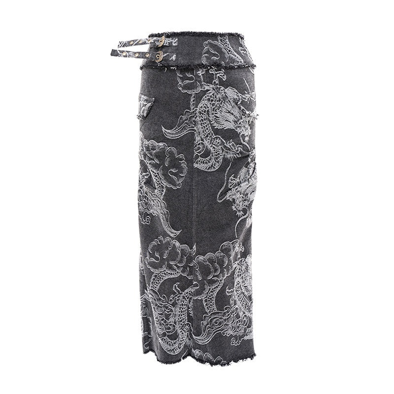 JYOSEI_Dragon_Jacquard_Two_Piece_Cotton_Tailored_Women_Jacket_Skirt_Suits_MISSTT