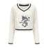 JYOSEI_Embroidered_V-Neck_Dragon_Sweater_Women_Spring_Top_Black_White_MISSTT