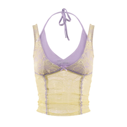 JYOSEI_Faux_Two_Piece_Halter_V-neck_Visible_Seam_Bodycon_Women&