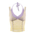 JYOSEI_Faux_Two_Piece_Halter_V-neck_Visible_Seam_Bodycon_Women&