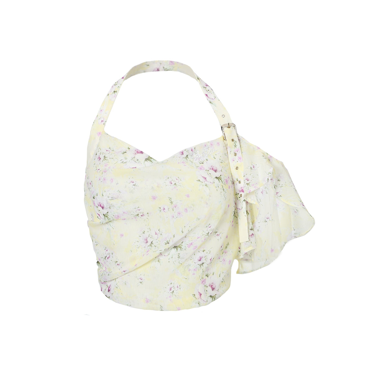 JYOSEI_Floral_Print_Asymmetric_One_Shoulder_Open_Back_Halter_Women&