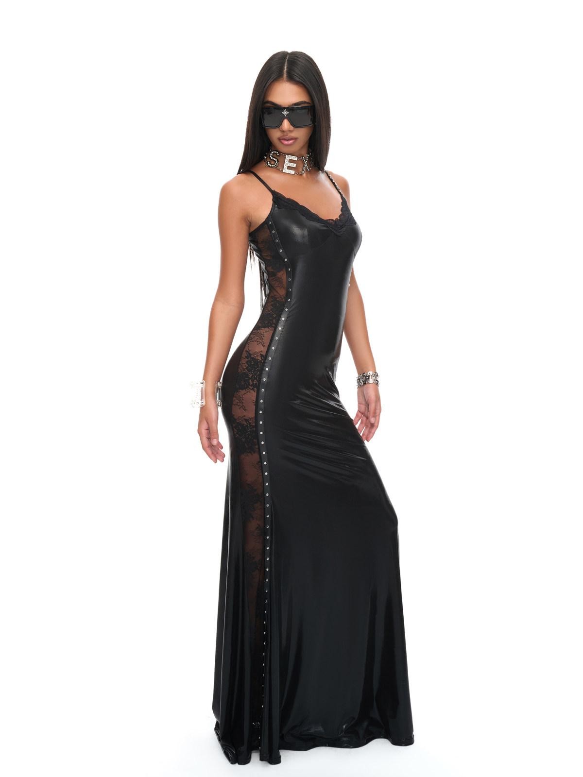 JYOSEI Glossy Lace Panel Cutout Mermaid Women&