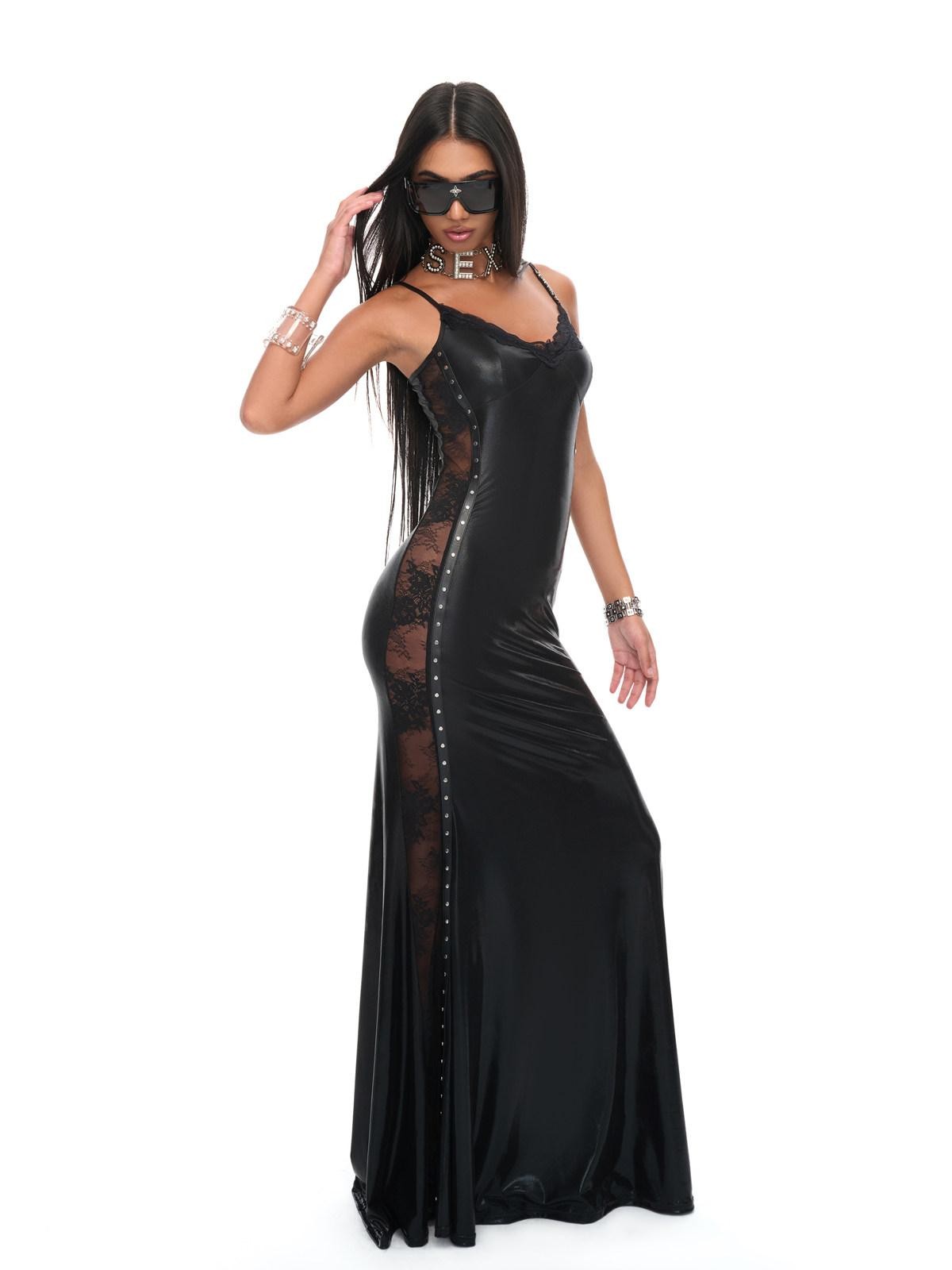 JYOSEI Glossy Lace Panel Cutout Mermaid Women&