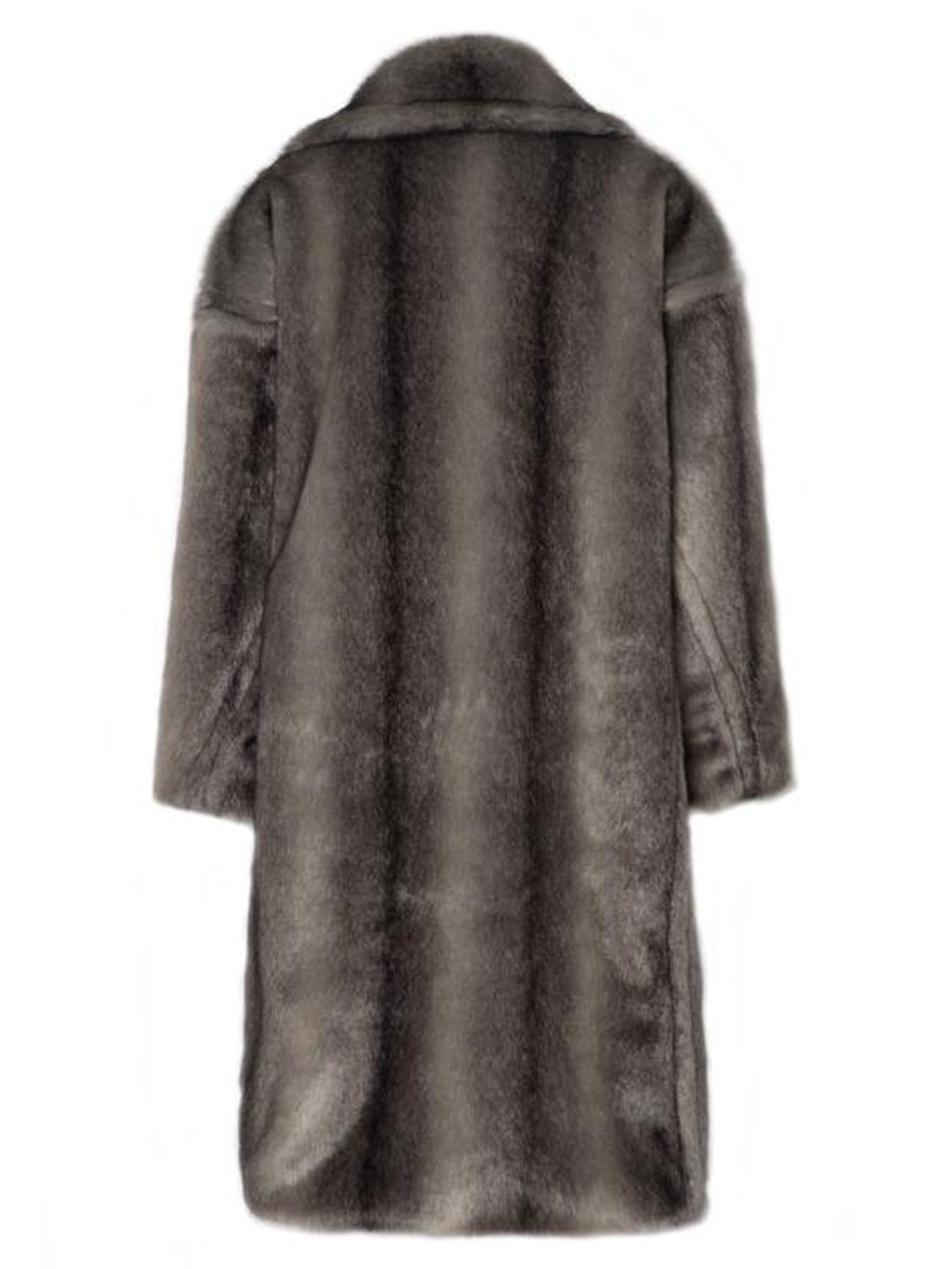 JYOSEI Gradient Gray Long Faux Fur Coat Women Winter Oversized Jacket