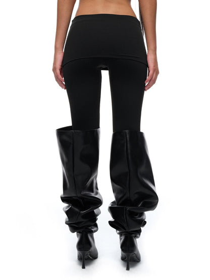 JYOSEI High Stretch Panelled Euro Skinny Natural Waist Elastic Women Daily Black Pants