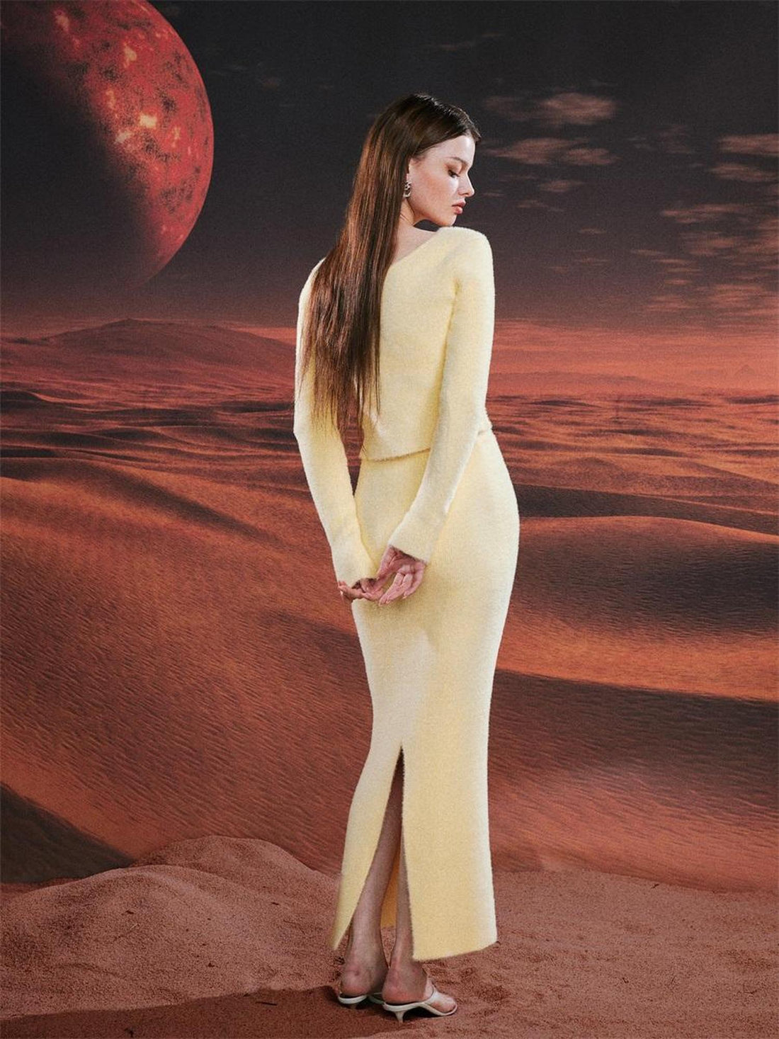 JYOSEI JYOSEI Soft Mink Like Two Piece Set With Back Slit