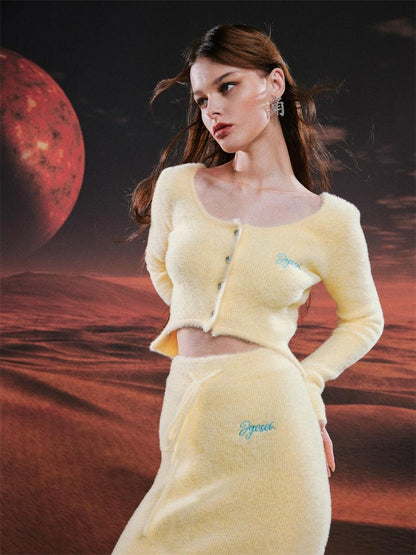 JYOSEI JYOSEI Soft Mink Like Two Piece Set With Back Slit