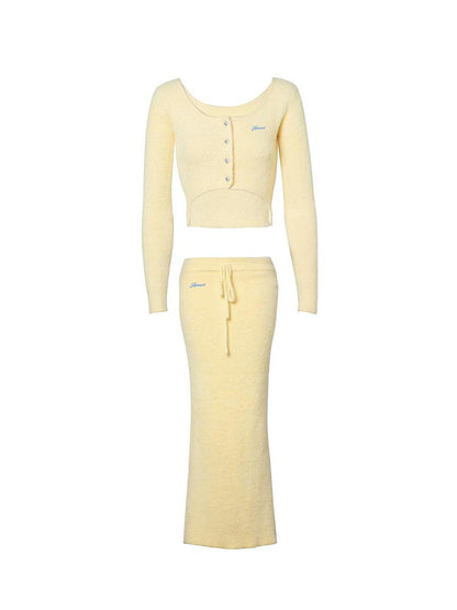 JYOSEI JYOSEI Soft Mink Like Two Piece Set With Back Slit