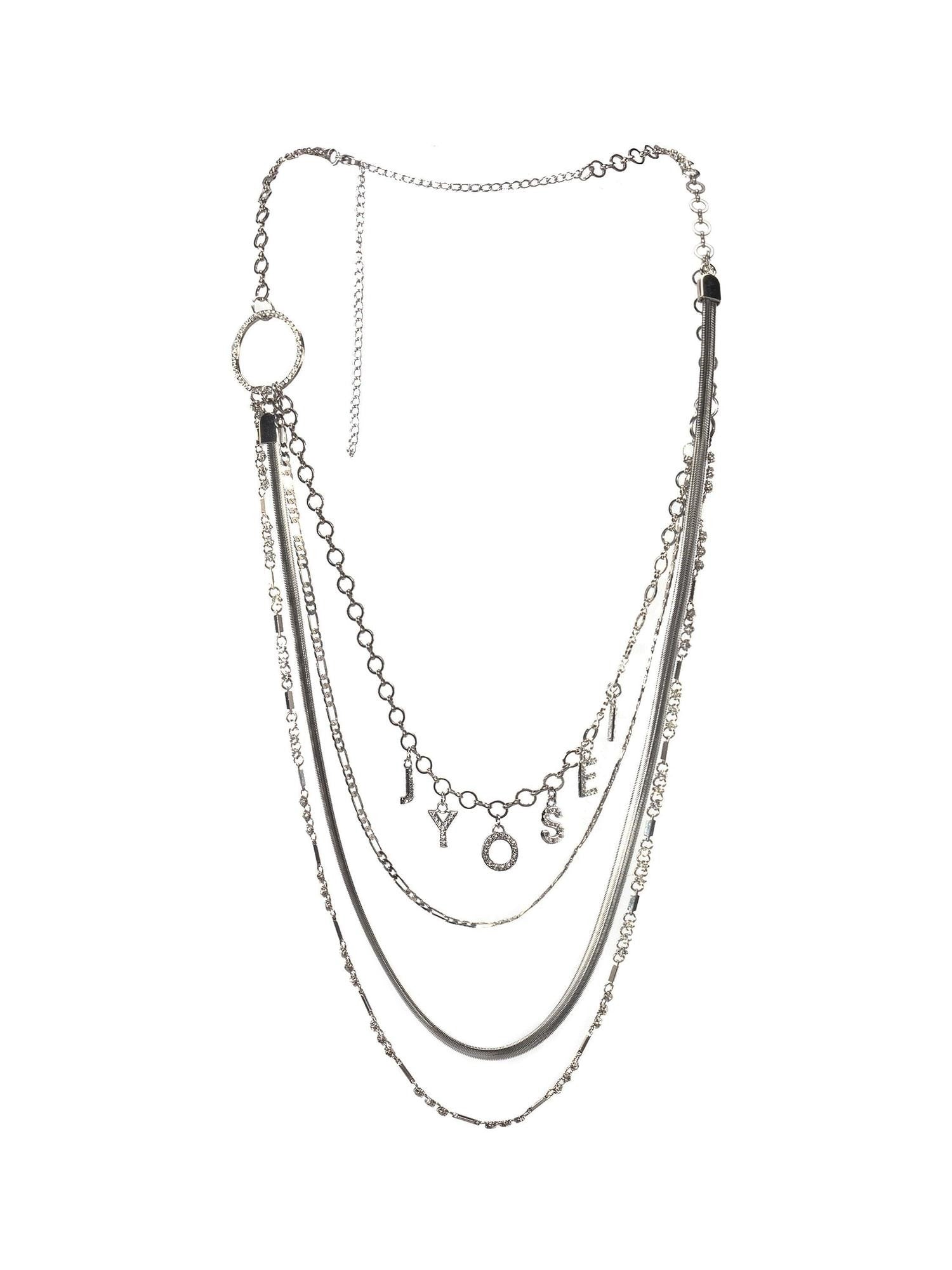 JYOSEI Layered One Sided Rhinestone Circle Women&