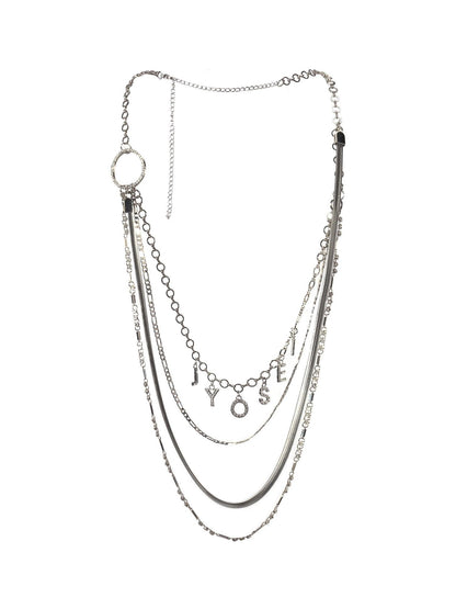JYOSEI Layered One Sided Rhinestone Circle Women&