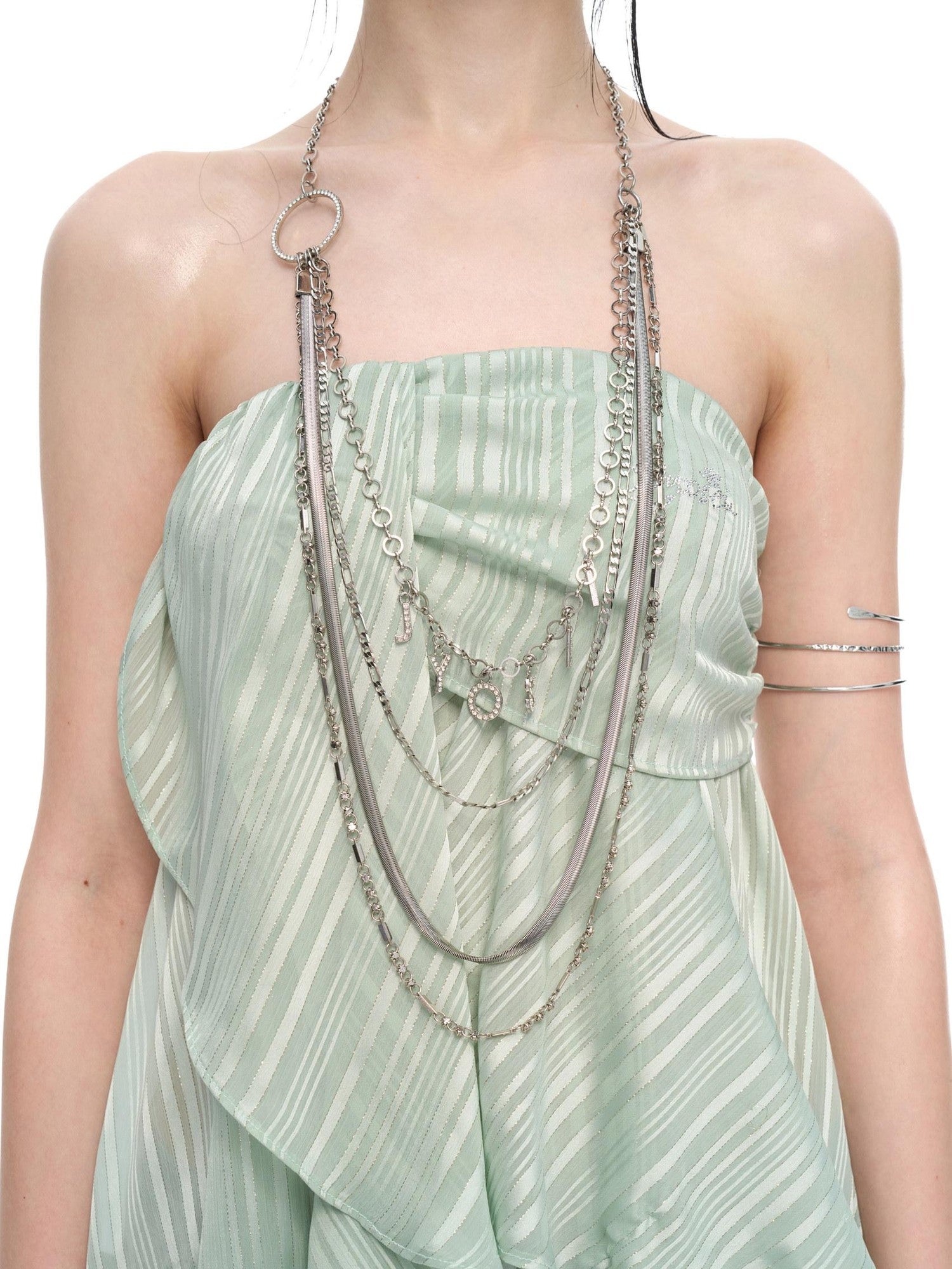 JYOSEI Layered One Sided Rhinestone Circle Women&