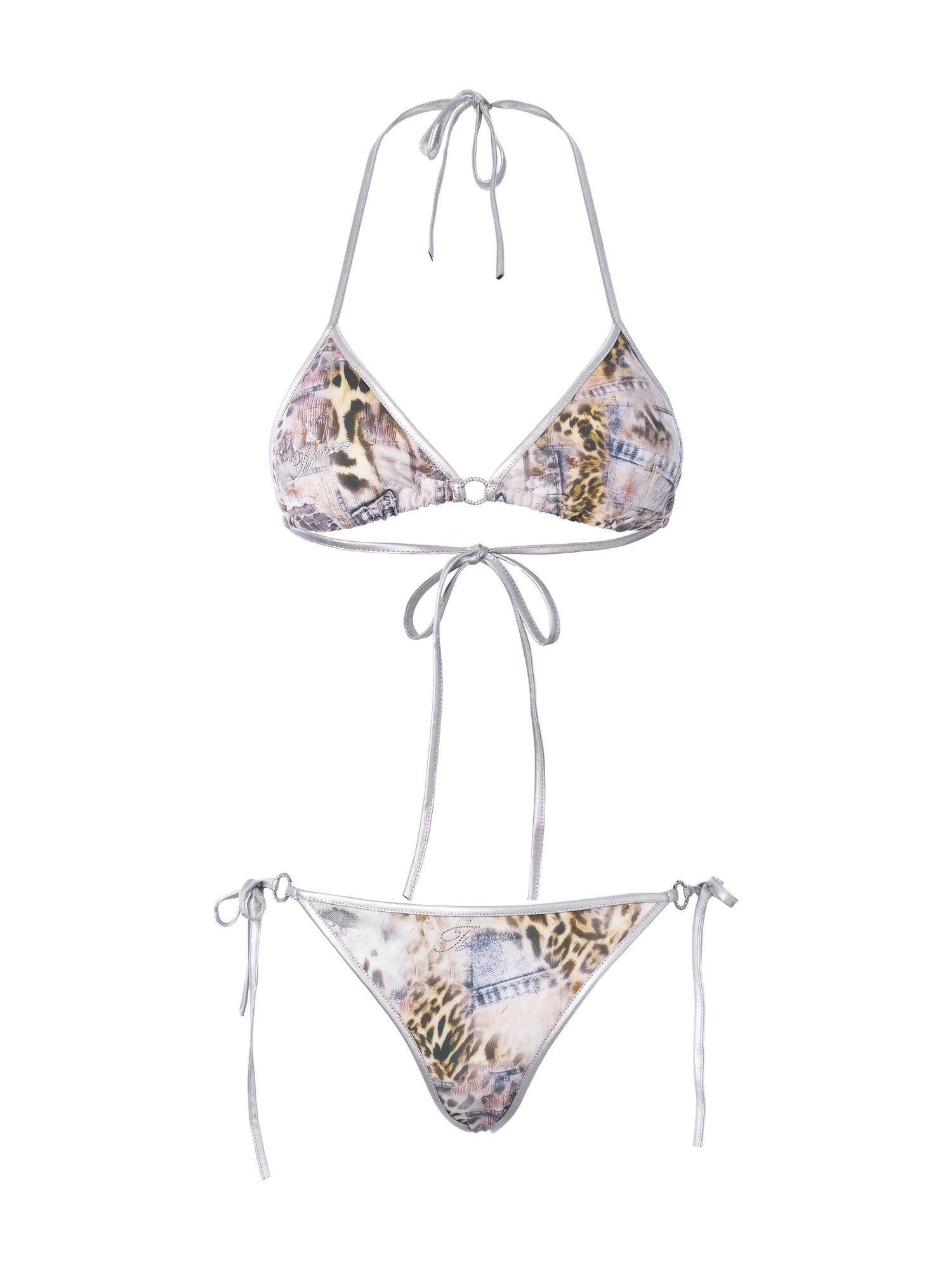 JYOSEI Leopard Original Character Colorblock Tie Women&