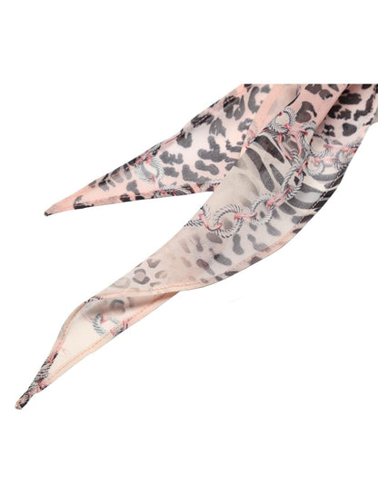 JYOSEI Leopard Print Cowl Neck Tie Waist Women&
