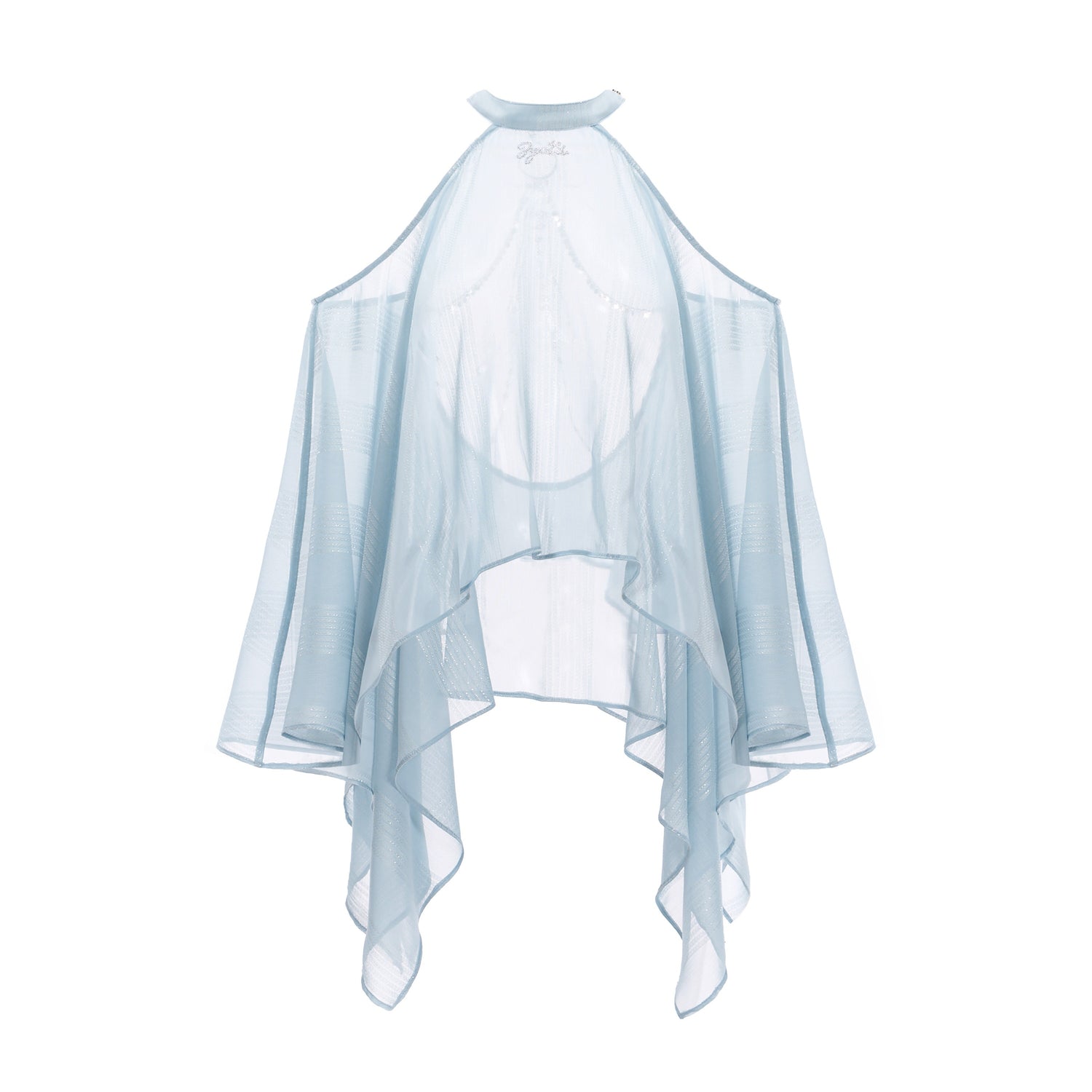 JYOSEI_Light_Blue_Shimmer_Asymmetric_Off_Shoulder_Chain_Women&