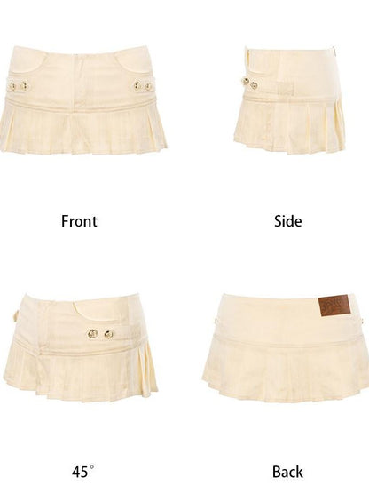 JYOSEI Light Gold Foil Cutout Napoleon Fitted Crop Women&