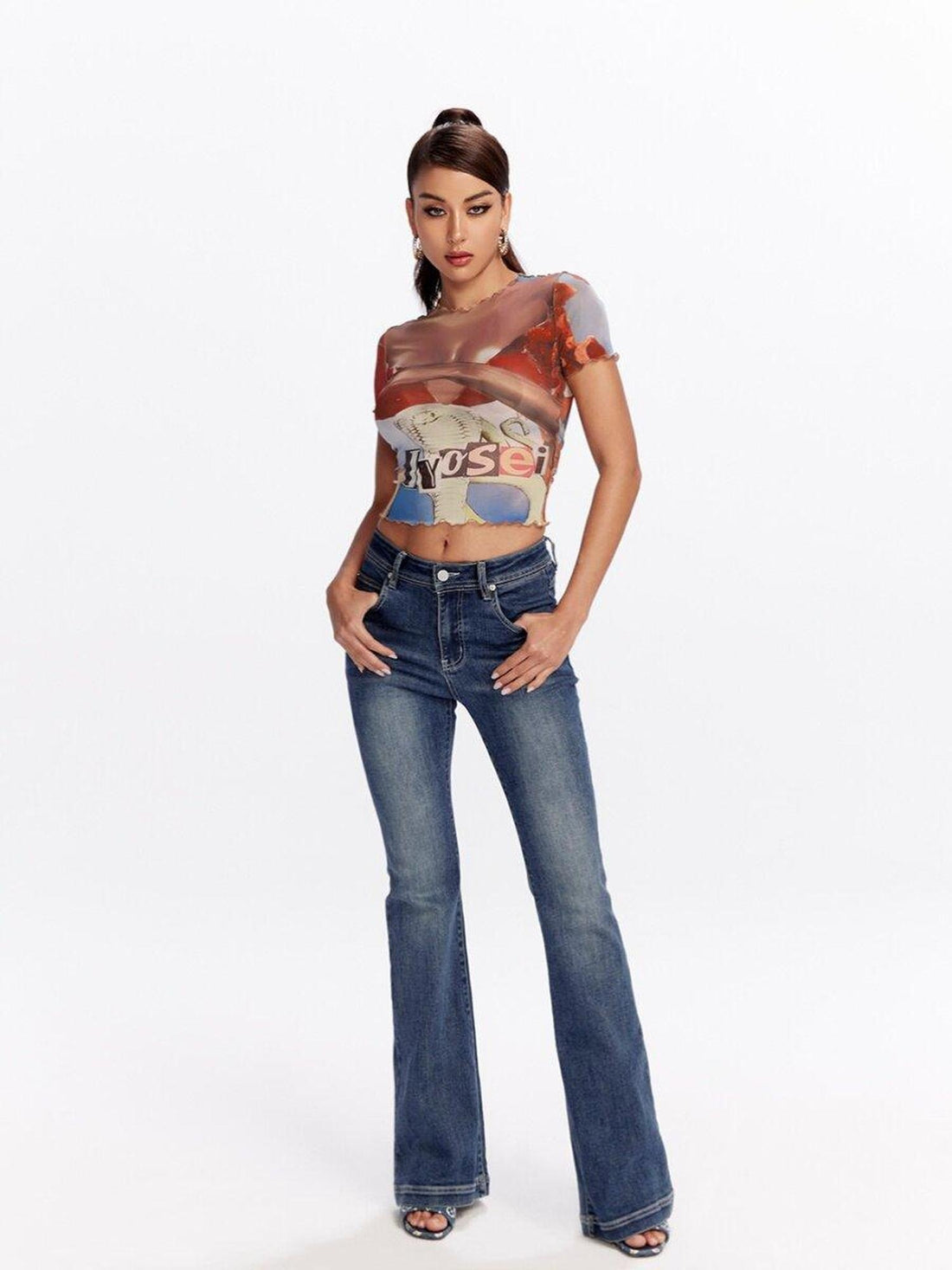 JYOSEI Lightweight Slim Fit Streetwear Printed Round Neck Women Polyester T-Shirt