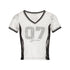 JYOSEI_Lightweight_Stretch_Slim_Fit_Patchwork_V-ceck_Urban_Black_White_Text_T-Shirt_MISSTT