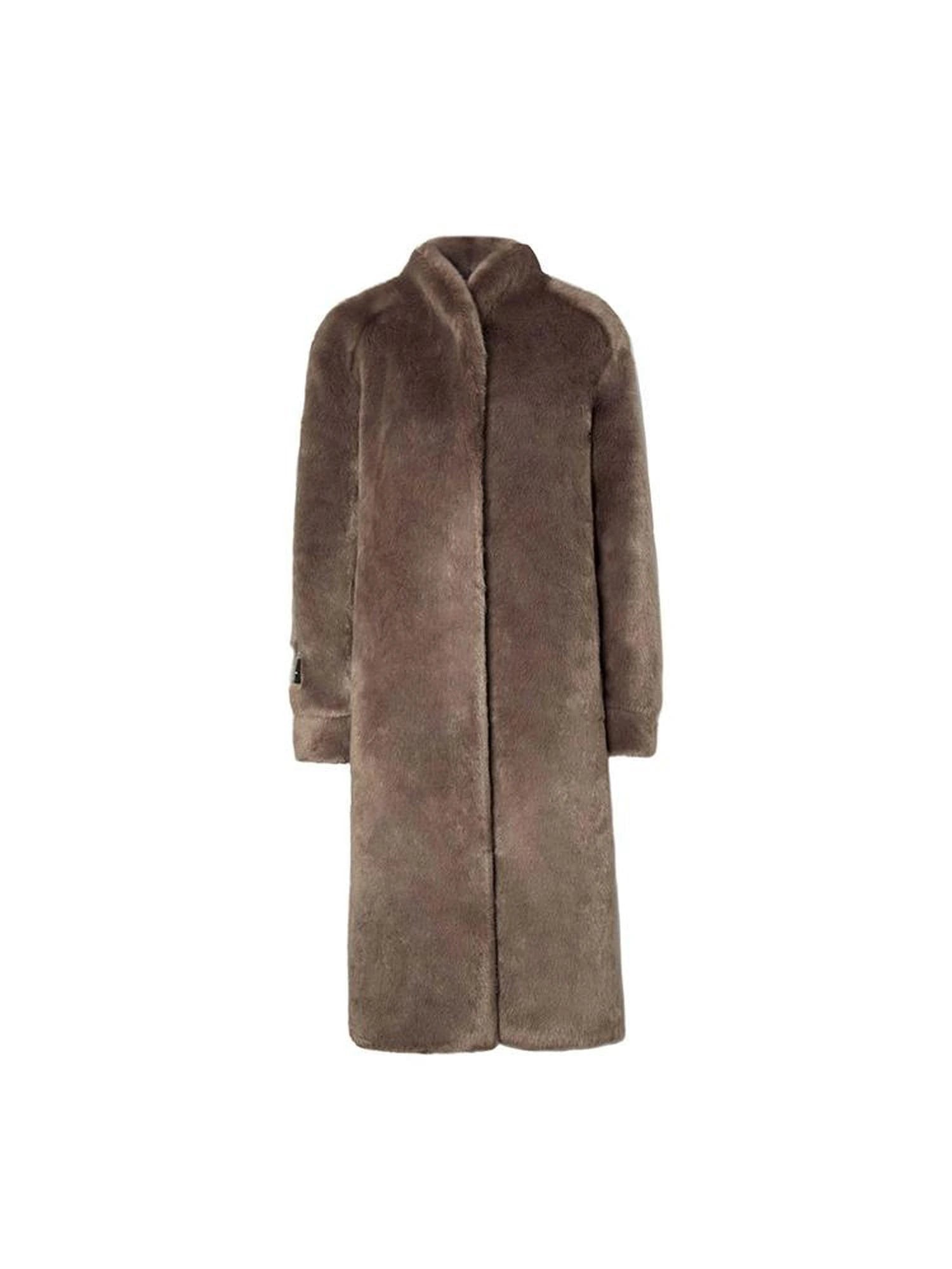Luxury Long Plush Faux Fur Coat Women Winter Warm