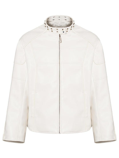 JYOSEI Matte Pu Leather Thick Loose Neutral Street Zip Front Women Puffer Jacket