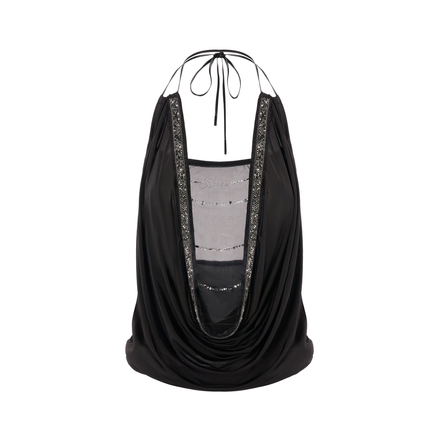 JYOSEI_Mesh_Splice_Backless_3D_Trim_Leather_Cord_Halter_Women&