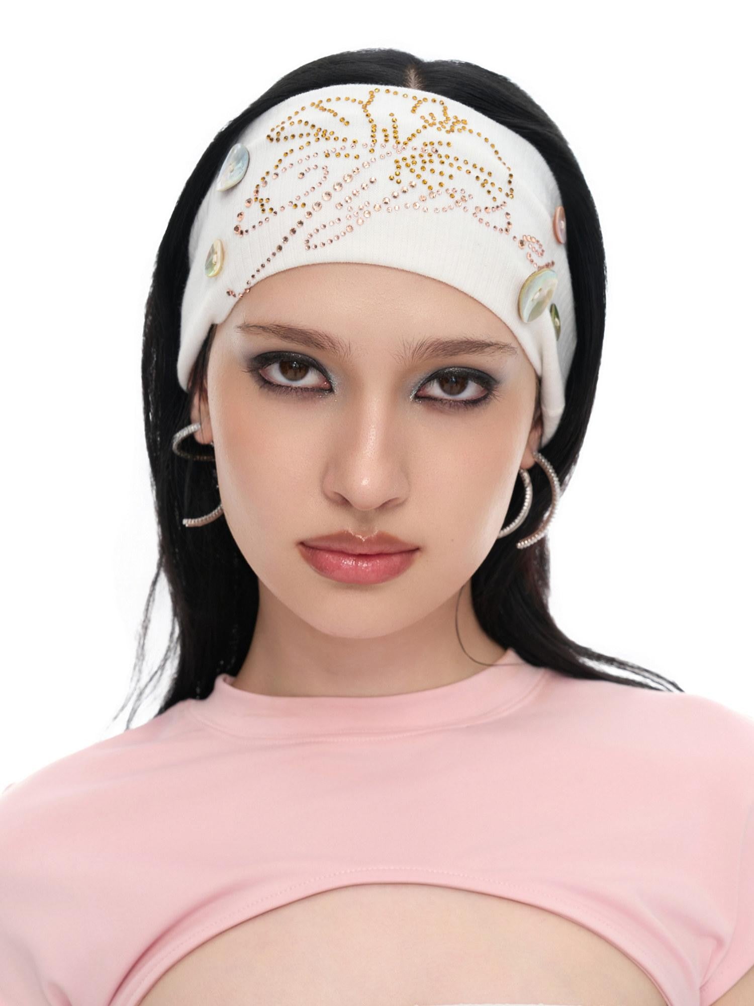 JYOSEI Mother Of Pearl Button Rhinestone Ocean Women&