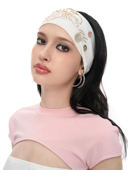 JYOSEI Mother Of Pearl Button Rhinestone Ocean Women&